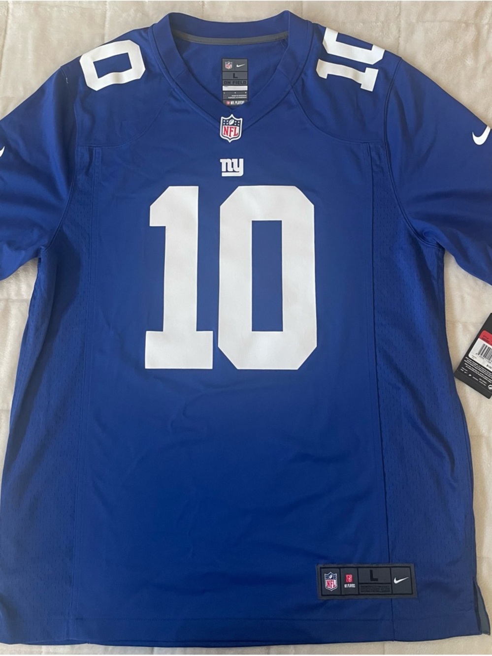 Nike Royal Blue #10 Football Jersey with White Accents